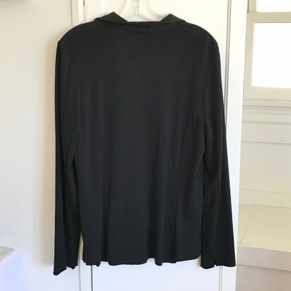 TALBOTS Black Blouse Button Down Collar Long Sleeve Women’s Size Medium - Picture 7 of 16